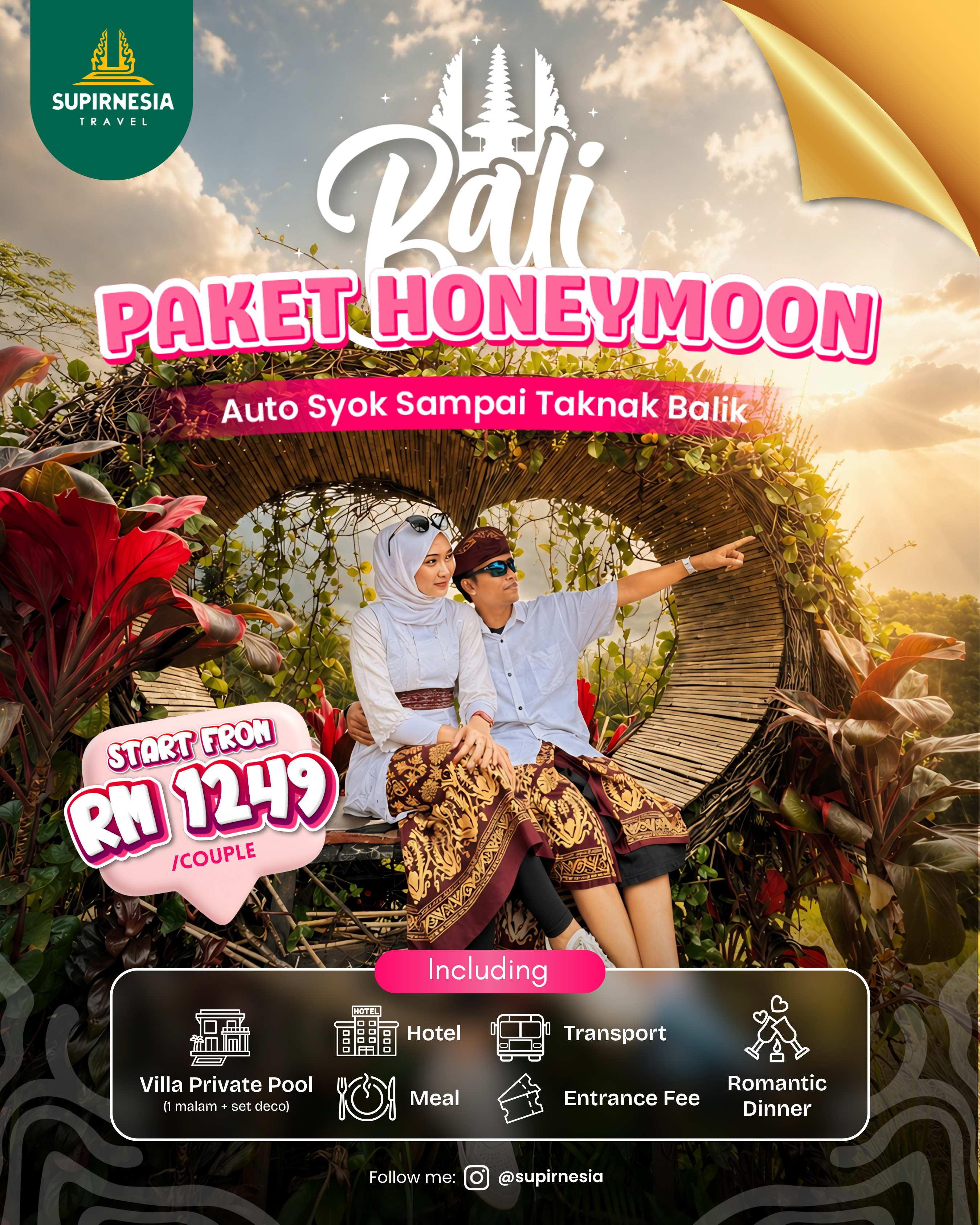Pakej Honeymoon Bali - Sesuai untuk celebrate (Honeymoon,Anniversary,Birthday)